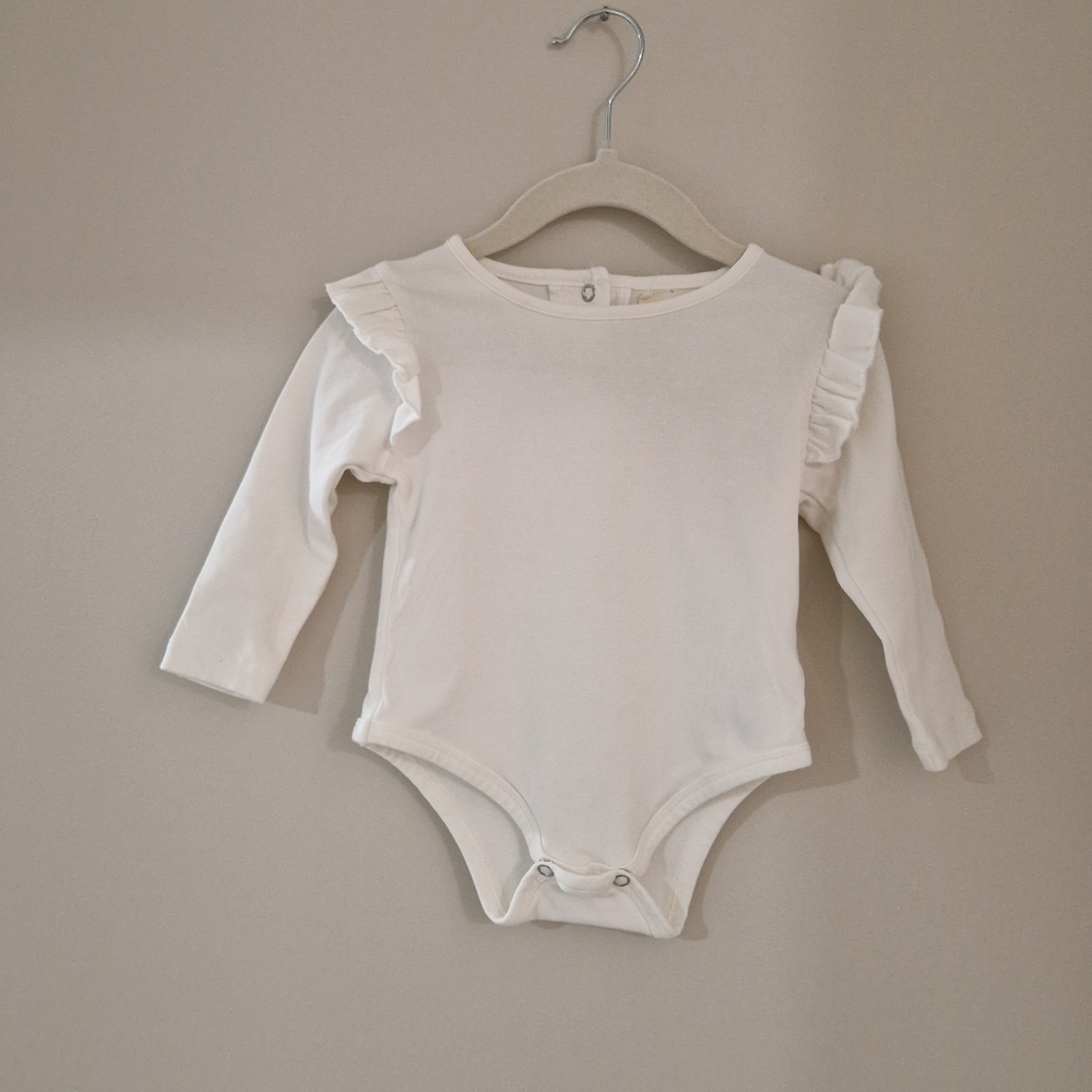 Charming Cream Ruffled Kids Bodysuit